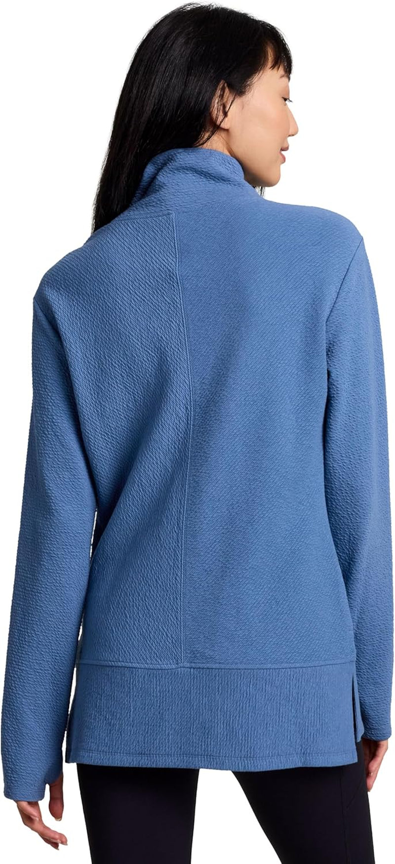 Active Women'S Ultra Soft Quilted Cowl Neck Pullover Sweater, Lightweight Mock Neck Tunic Sweatshirt with Thumbholes